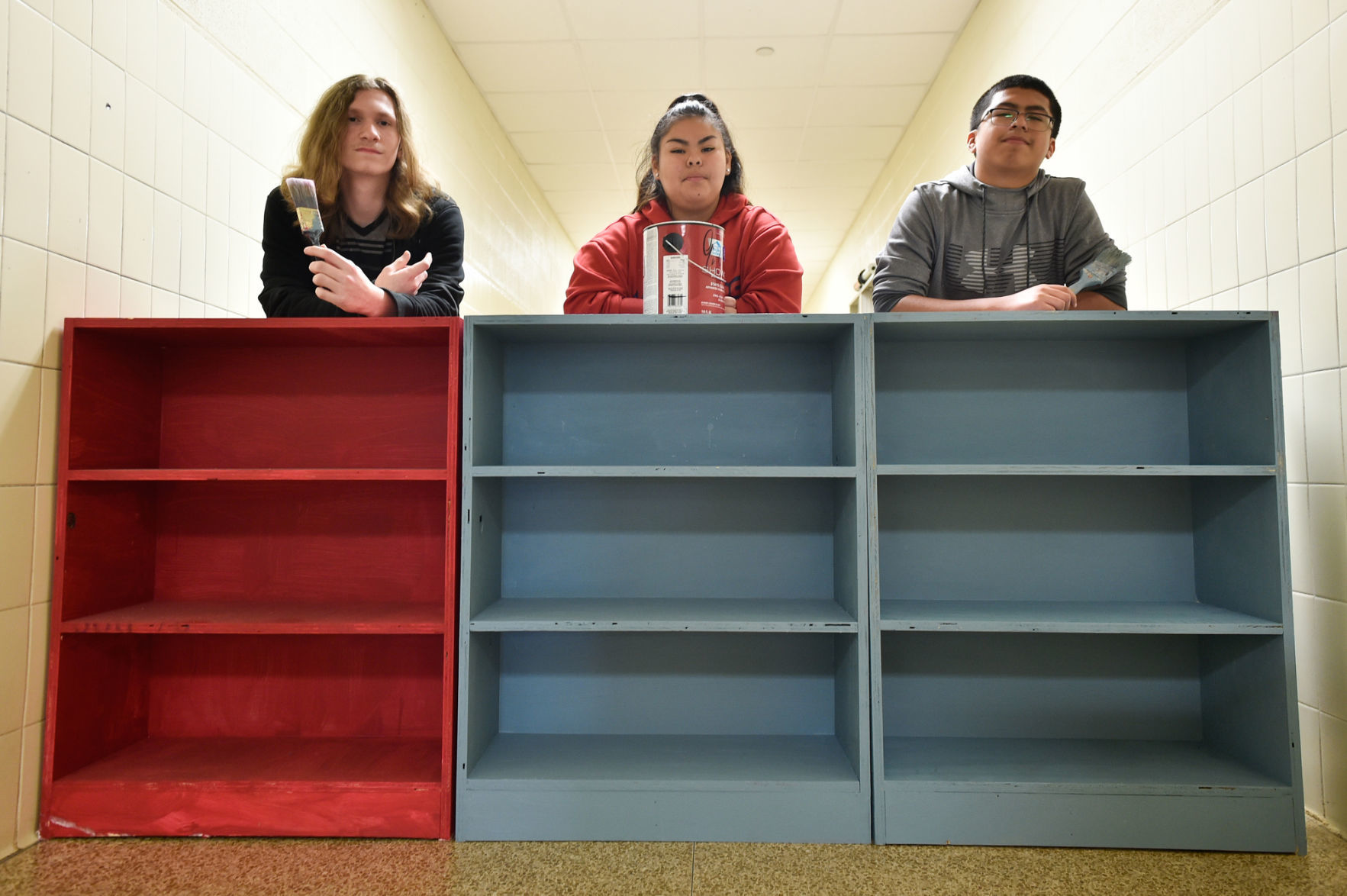 Painting the shelves
